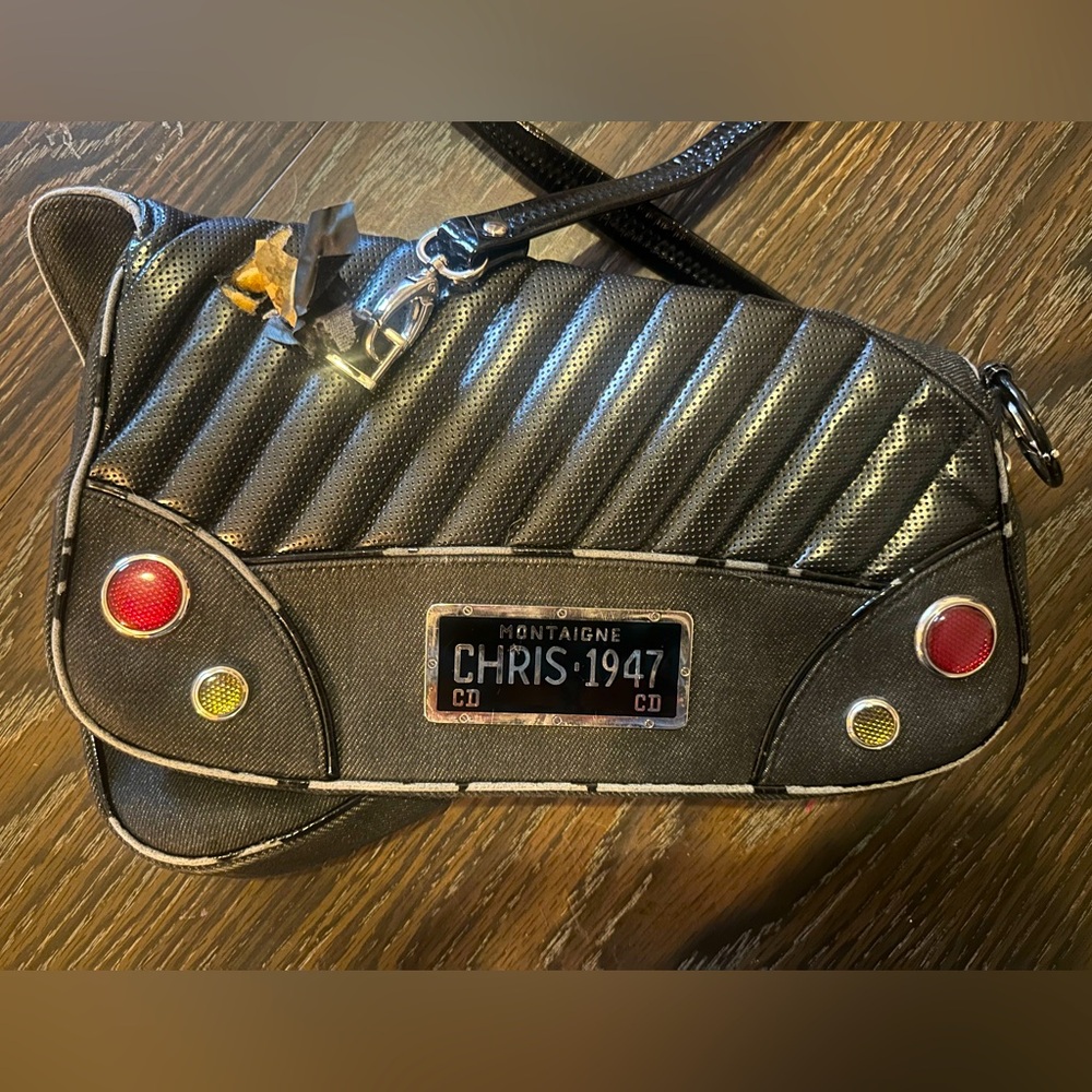 Christian Dior 1947 License Plate Montaigne Cadillac Saddle Bag